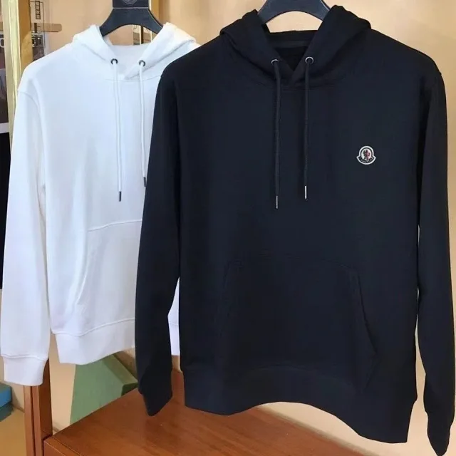 Moncler Hoodies & Sweatshirts Pullover Hoodie with Kangaroo Pocket and Logo Patch product detail image 1