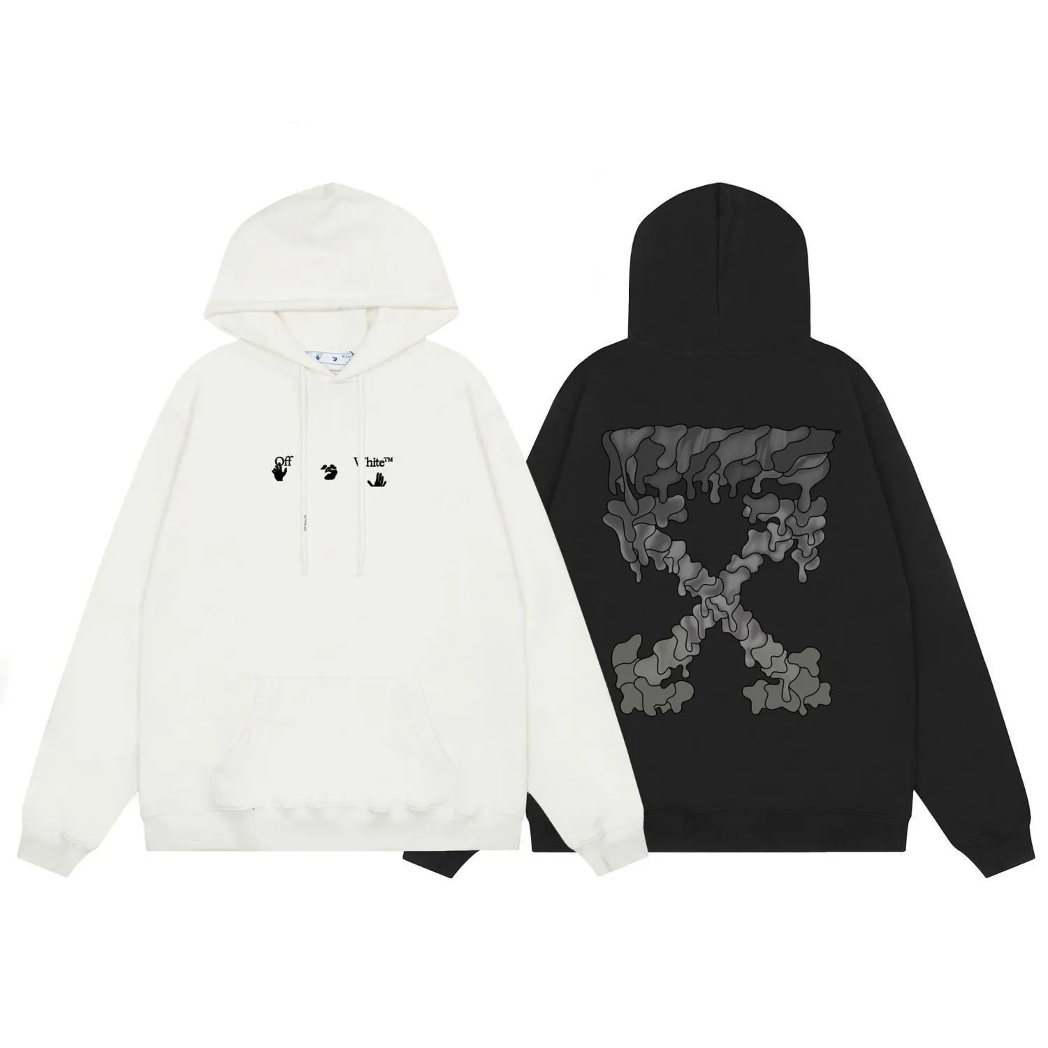 Off-White Distorted Arrow Hoodie - White & Black