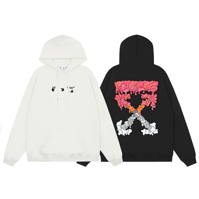 Off-White Hoodies & Sweatshirts Pullover hoodie with front logo and dripping arrow back graphic product detail image 6