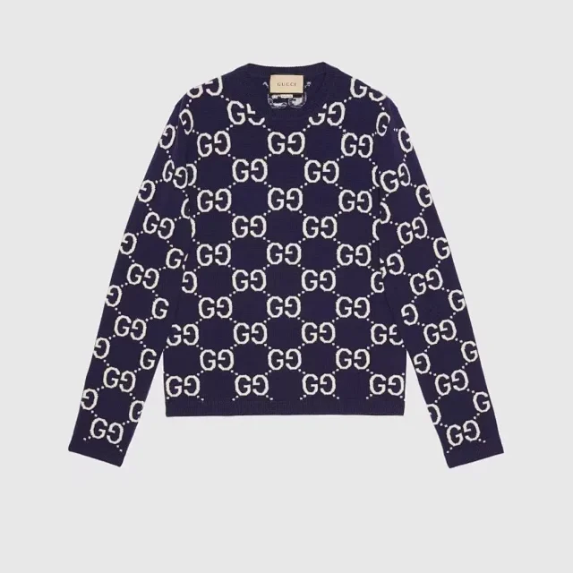 Gucci Knitwear GG monogram crewneck sweater product detail image 3