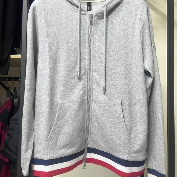 Moncler Genius Hoodie Black with Red-White-Blue Trim Zip-Up Hoodie - 4