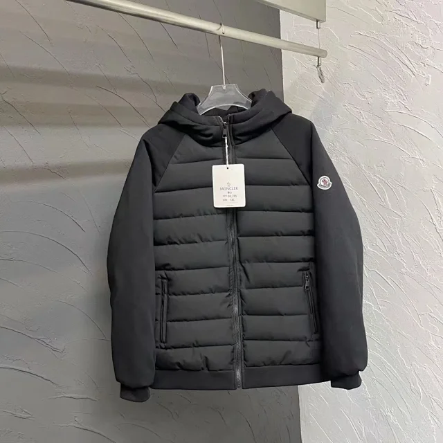 Moncler Jackets Hooded quilted puffer jacket with contrast sleeves product detail image 7