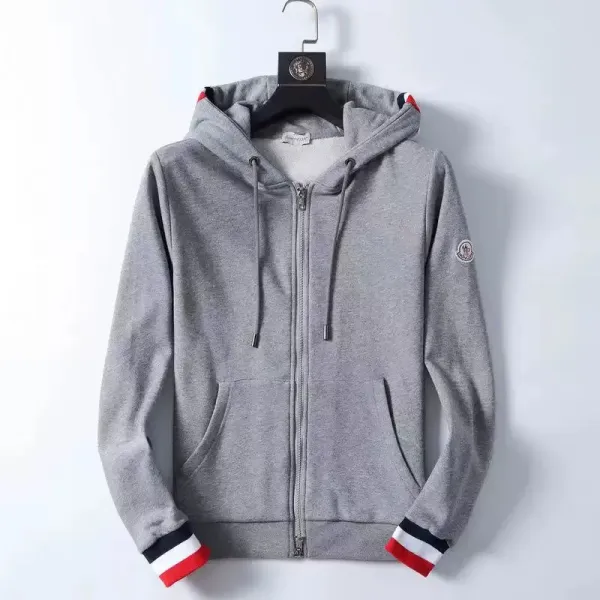 Moncler Genius Hoodie Black with Red-White-Blue Trim Zip-Up Hoodie - 2