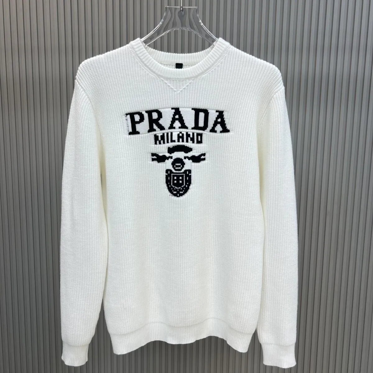 Prada Milano Logo Knit Sweater Black - 2