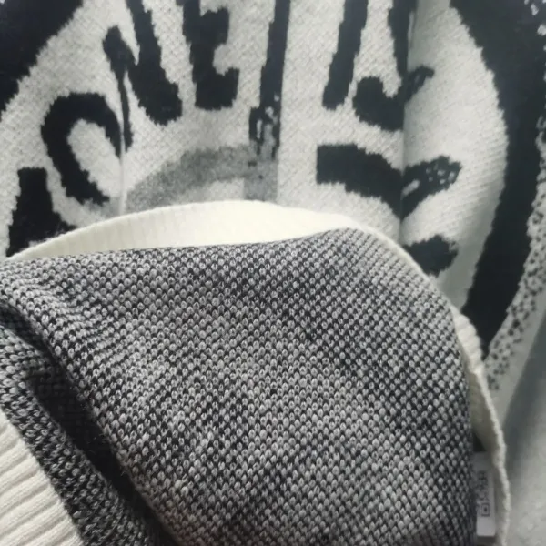 Stone Island Compass Logo Knit Sweater White/Gray - 7