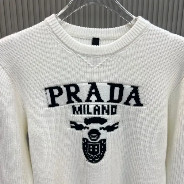 Prada Milano Logo Knit Sweater Black - 5