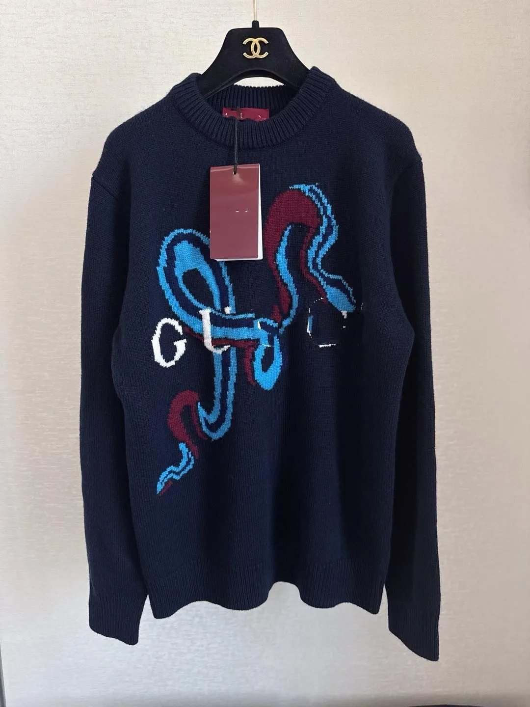 Gucci Snake Knit Sweater Navy Blue - 5