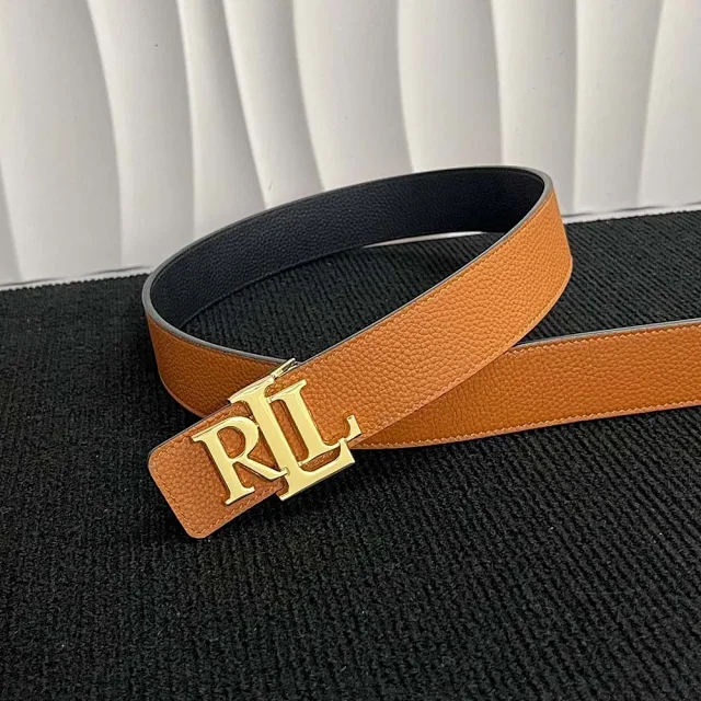 Ralph Lauren Belts Reversible Pebbled Leather RL Logo Buckle Belt product detail image 3