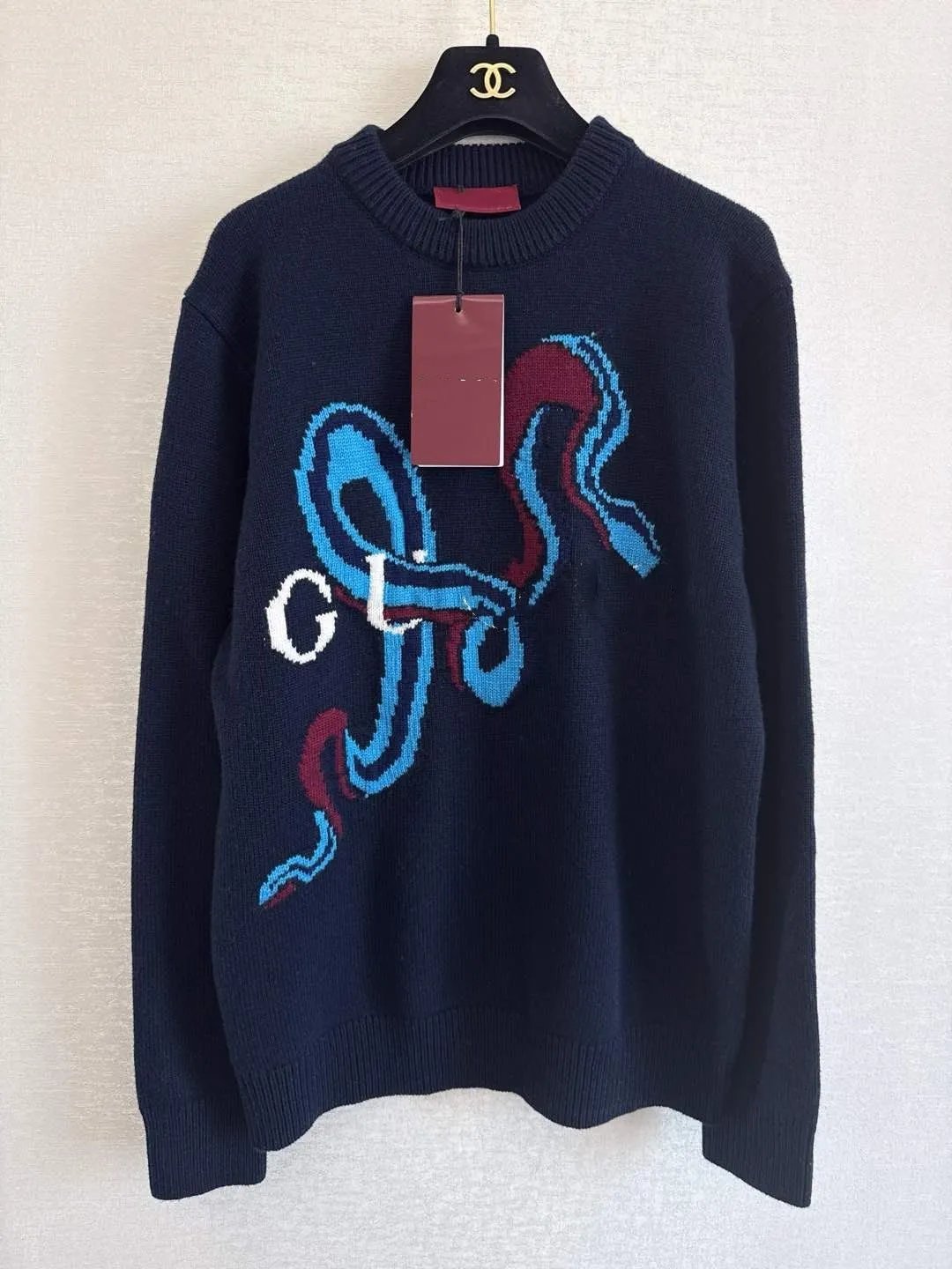 Gucci Snake Knit Sweater Navy Blue - 2