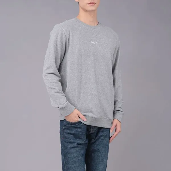 Hugo Boss Logo Embroidered Navy Sweatshirt - 4
