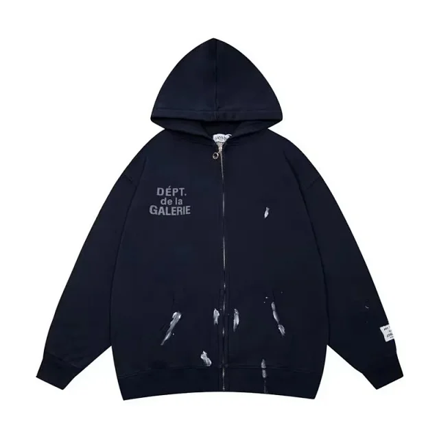 Lanvin Hoodies & Sweatshirts Zip-Up Hooded Sweatshirt with Logo Embroidery product detail image 4