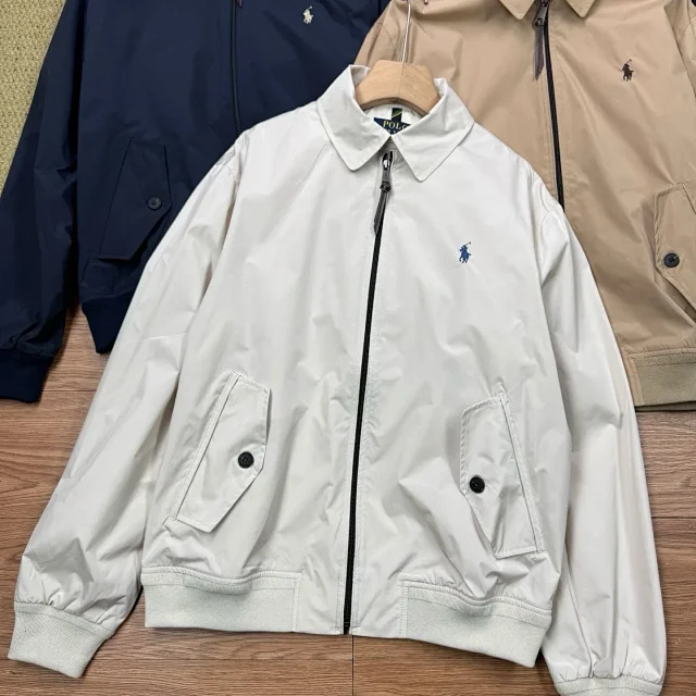 Polo Ralph Lauren Jackets Harrington jacket with point collar, zip front and button-flap pockets product detail image 3