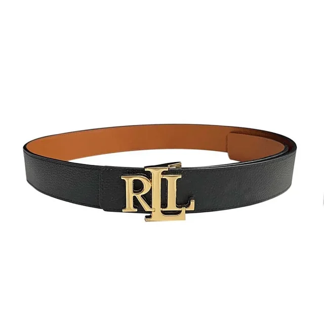 Ralph Lauren Belts Reversible Pebbled Leather RL Logo Buckle Belt product detail image 1