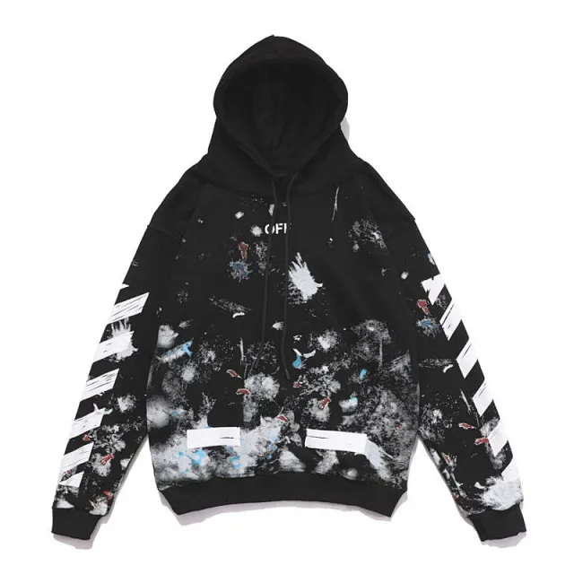 Off-White Hoodies & Sweatshirts Paint-splatter arrow graphic pullover hoodie product detail image 2