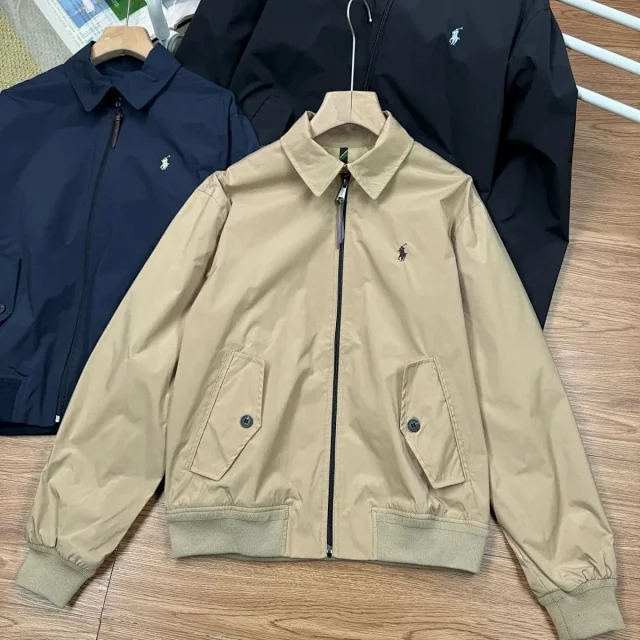 Polo Ralph Lauren Jackets Harrington jacket with point collar, zip front and button-flap pockets product detail image 4