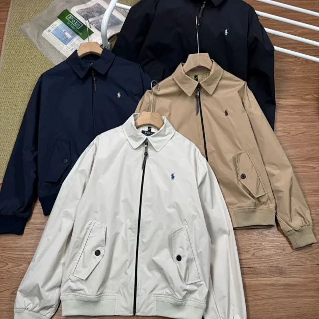 Polo Ralph Lauren Jackets Harrington jacket with point collar, zip front and button-flap pockets product detail image 2