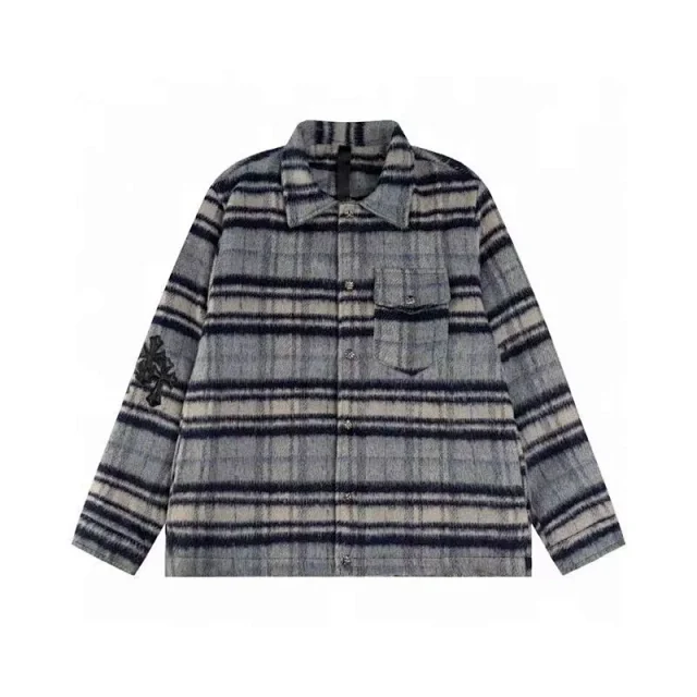 Unbranded Jackets Quilted Plaid Shirt Jacket with Cross Appliqué product detail image 5