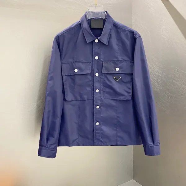 Prada Re-Nylon Shirt Jacket Navy Blue - 3