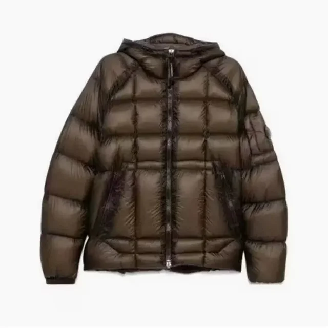 C.P. Company Down Jackets Hooded quilted puffer jacket with sleeve lens detail product detail image 3