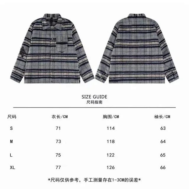 Unbranded Jackets Quilted Plaid Shirt Jacket with Cross Appliqué product detail image 8