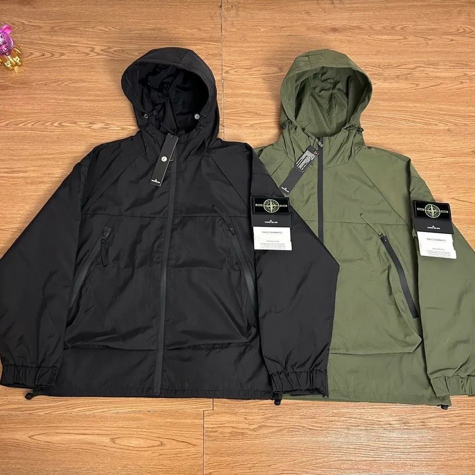 Stone Island Raincoat Jacket - Black & Green