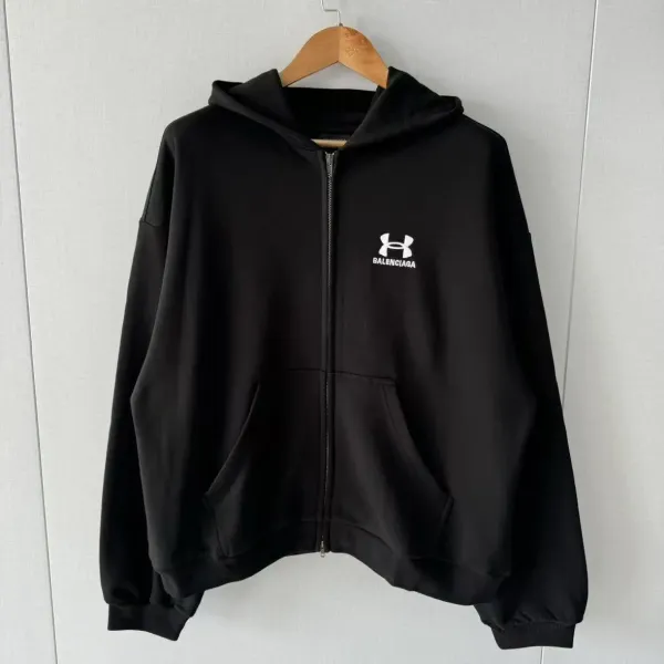 Under Armour x Balenciaga Zip-Up Hoodie Black - 1