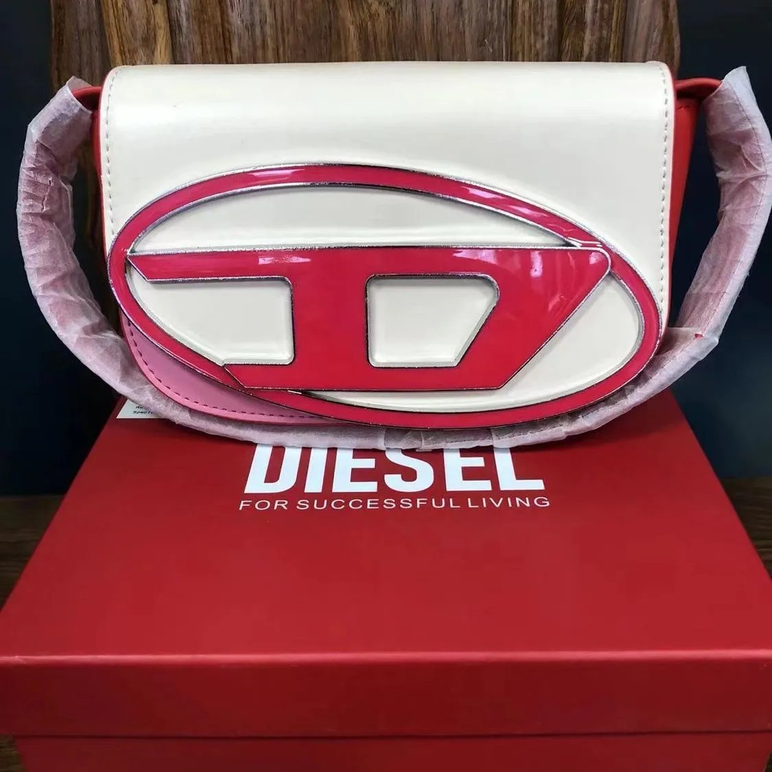 Diesel D-Logo Mini Shoulder Bag White - 8