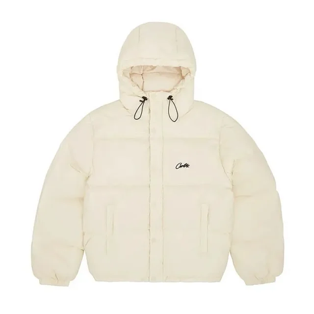 Unbranded Down Jackets Hooded puffer jacket with drawstring hood and snap-button placket product detail image 1
