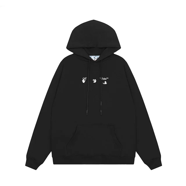 Off-White Hoodies & Sweatshirts Pullover hoodie with front logo and dripping arrow back graphic product detail image 2