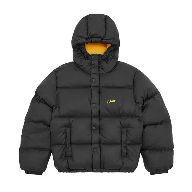Unbranded Down Jackets Hooded puffer jacket with drawstring hood and snap-button placket product detail image 2
