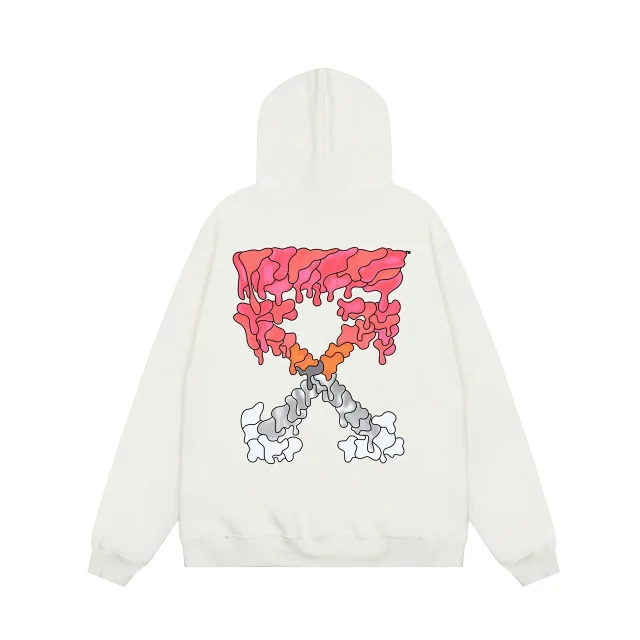 Off-White Hoodies & Sweatshirts Pullover hoodie with front logo and dripping arrow back graphic product detail image 7