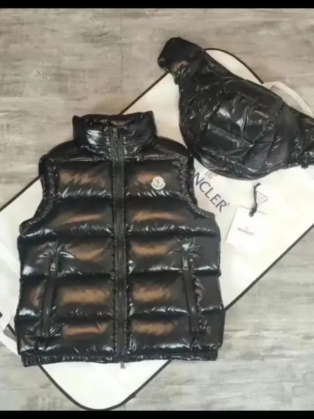 Moncler Maya Vest Black Glossy Down Vest - 2