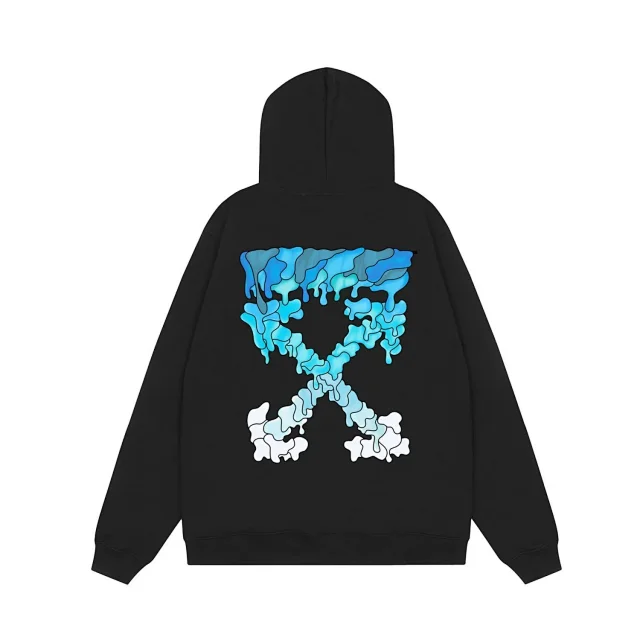 Off-White Hoodies & Sweatshirts Pullover hoodie with front logo and dripping arrow back graphic product detail image 9