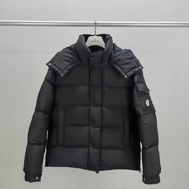 Unbranded Down Jackets Hooded quilted puffer jacket with sleeve utility pocket product detail image 1