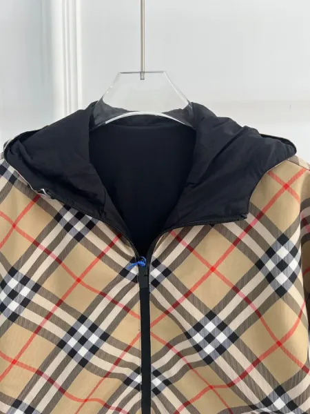 Burberry Classic Check Hooded Windbreaker Beige Multicolor Jacket - 6