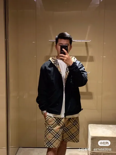 Burberry Classic Check Hooded Windbreaker Beige Multicolor Jacket - 3