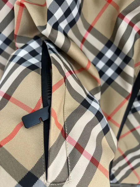 Burberry Classic Check Hooded Windbreaker Beige Multicolor Jacket - 5
