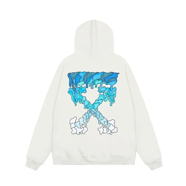 Off-White Hoodies & Sweatshirts Pullover hoodie with front logo and dripping arrow back graphic product detail image 10