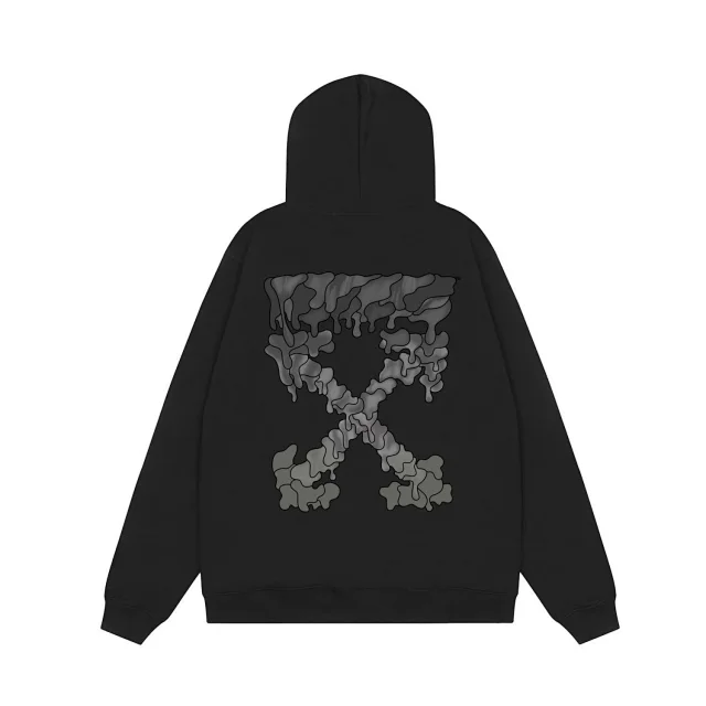 Off-White Hoodies & Sweatshirts Pullover hoodie with front logo and dripping arrow back graphic product detail image 3