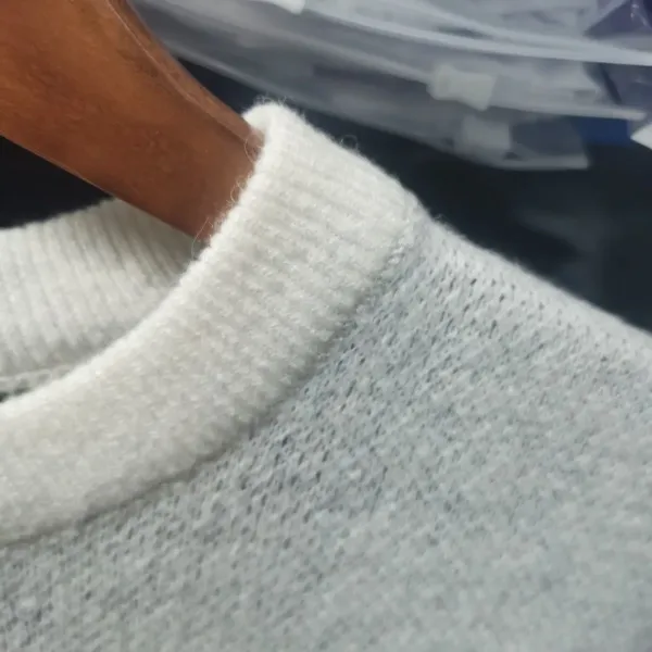 Stone Island Compass Logo Knit Sweater White/Gray - 6