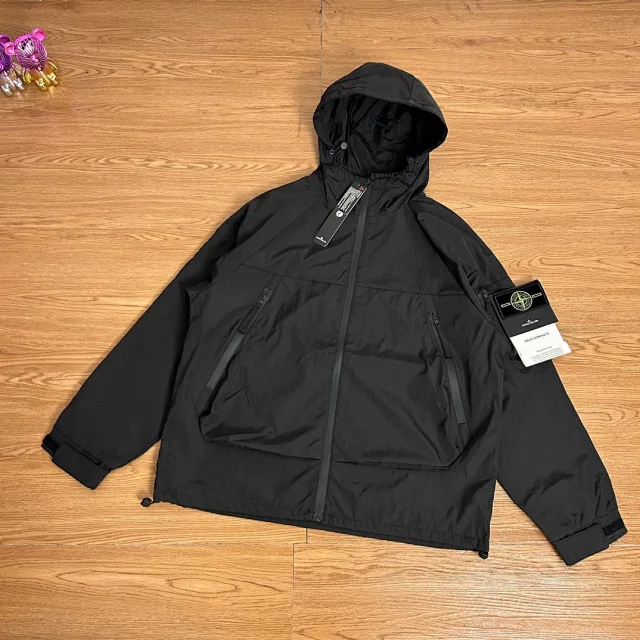 Stone Island Jackets Hooded zip-front jacket with diagonal zip pockets product detail image 6