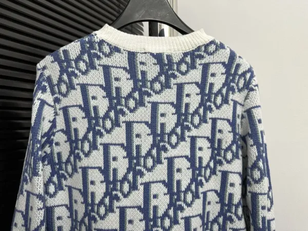 Dior Oblique Knit Sweater Navy and White - 7
