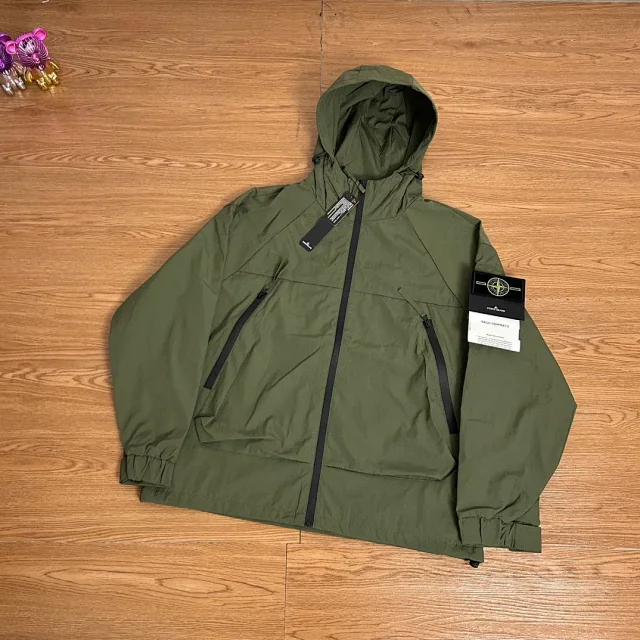 Stone Island Jackets Hooded zip-front jacket with diagonal zip pockets product detail image 5