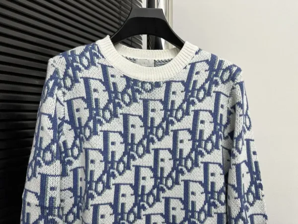 Dior Oblique Knit Sweater Navy and White - 6
