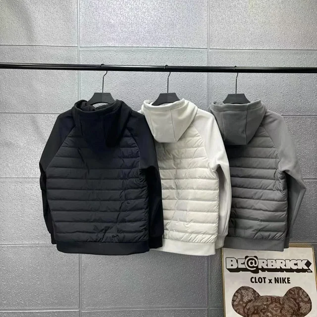 Moncler Down Jackets Hooded hybrid quilted jacket with knit sleeves product detail image 9