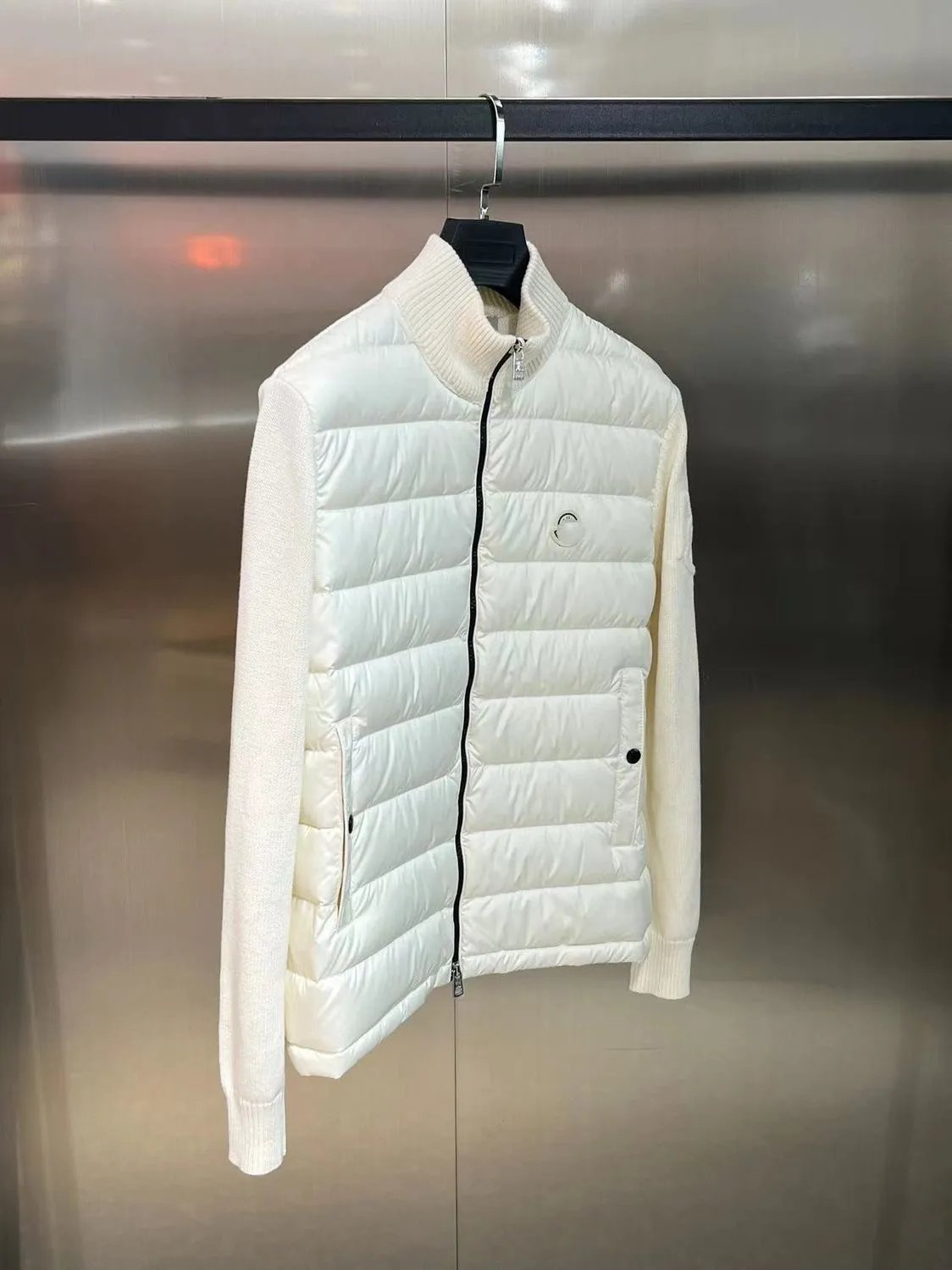 Moncler Grenoble Hybrid Puffer Jacket Black and Ivory - 9