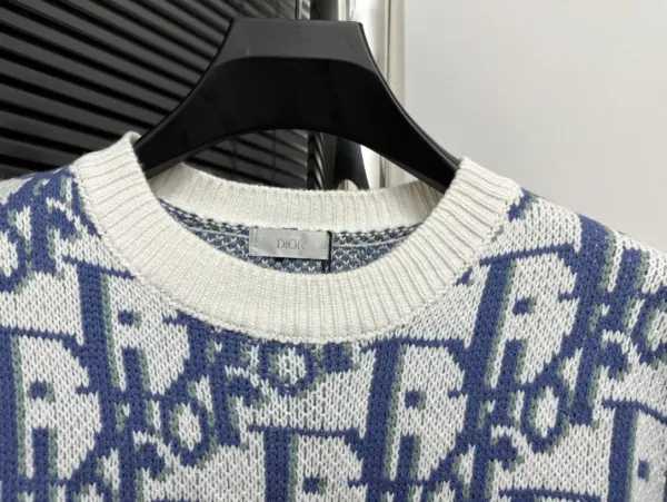 Dior Oblique Knit Sweater Navy and White - 4