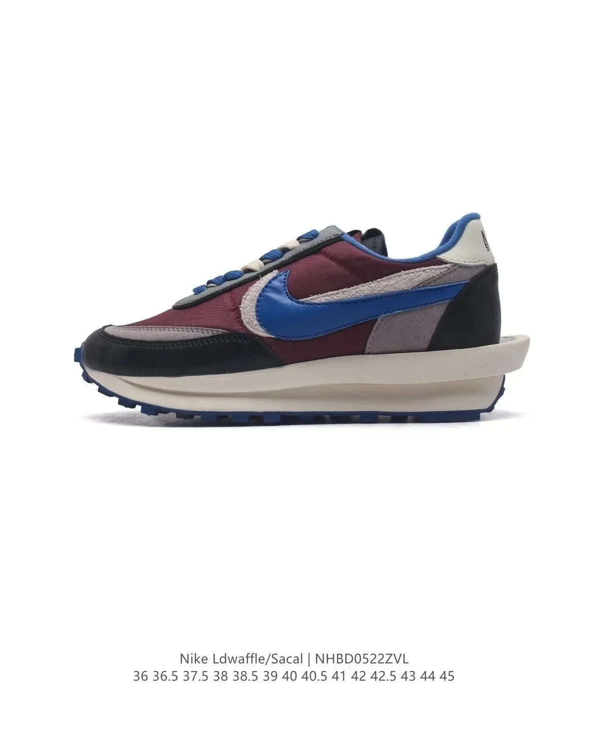 Nike LdWaffle/Sacai Burgundy Sneakers
