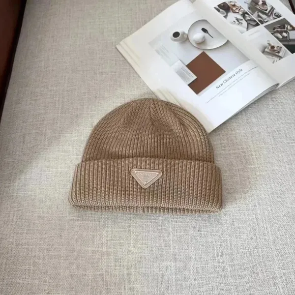 Prada Logo Beanie Pink Knit Hat - 6
