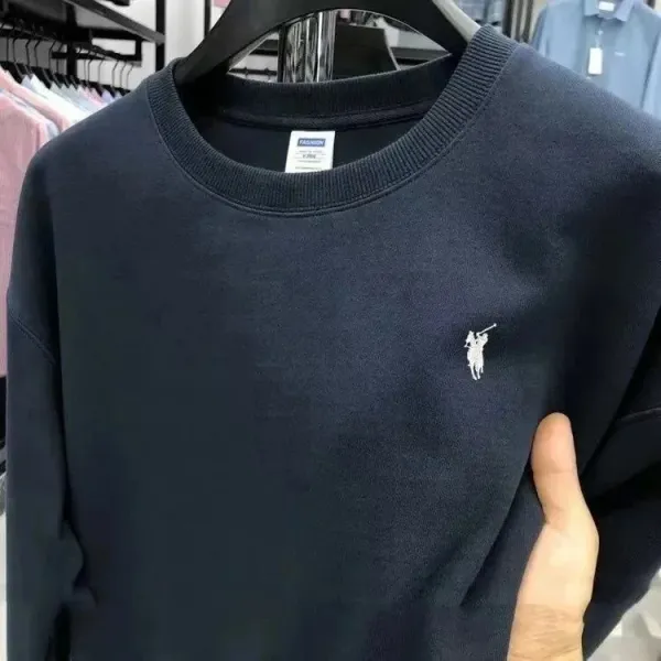 Ralph Lauren Polo Player Logo Navy Crewneck Sweatshirt - 1